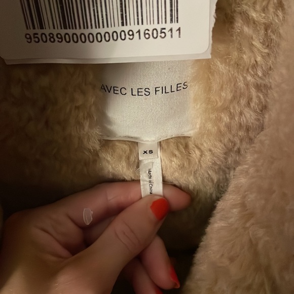 Avec Les Filles Bonded Faux Shearling Biker Jacket - Picture 2 of 4